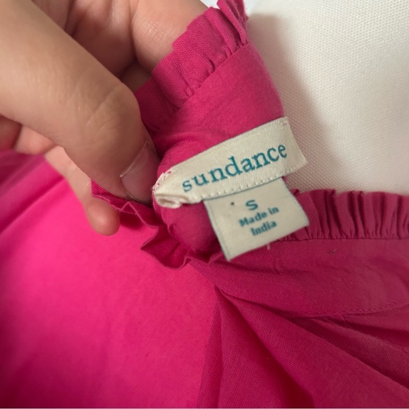 Tiered Ruffle Sleeve Dress Pink V Neck Casual Summer Sun Dress Sundance - Picture 5 of 6